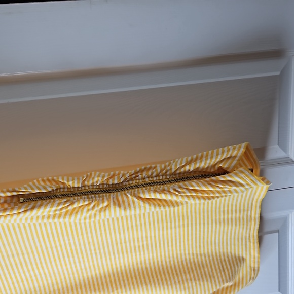 Michael Kors Yellow White Stripes Long Sleeve With Cut Out Shoulders Shirt Sz 1X - Picture 9 of 15